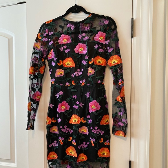PrettyLittleThing Embroidered Floral Sheer Dress - Picture 3 of 5
